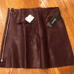 Mystique maroon leather skirt